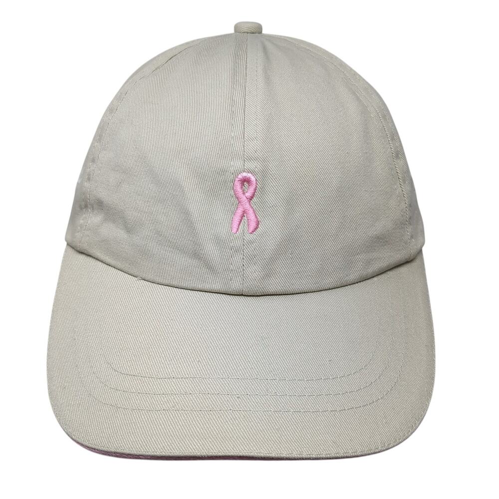 Pink Stuff Strapback Baseball Cap Beige One Size Adjustable Embroidered Cotton
